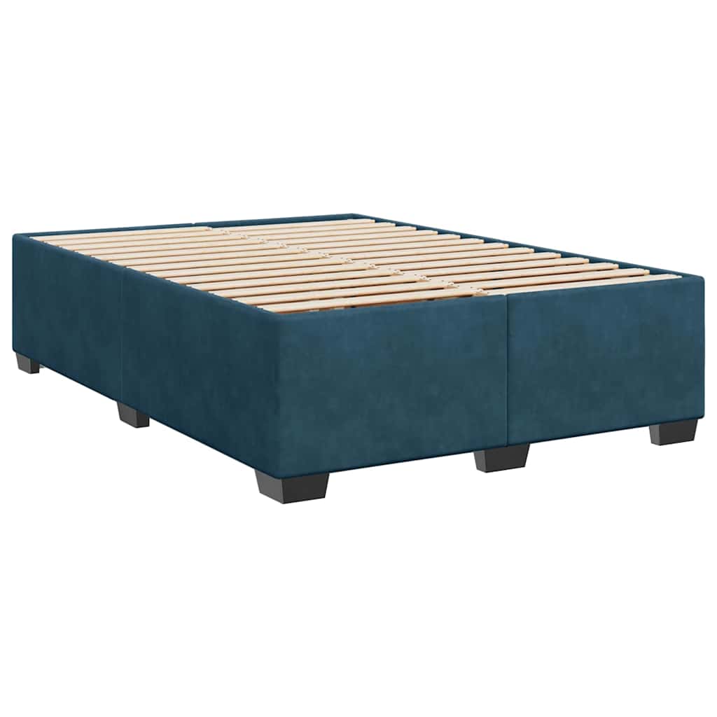 Sommier à lattes de lit et matelas Bleu foncé 160x200cm Velours - XIOS