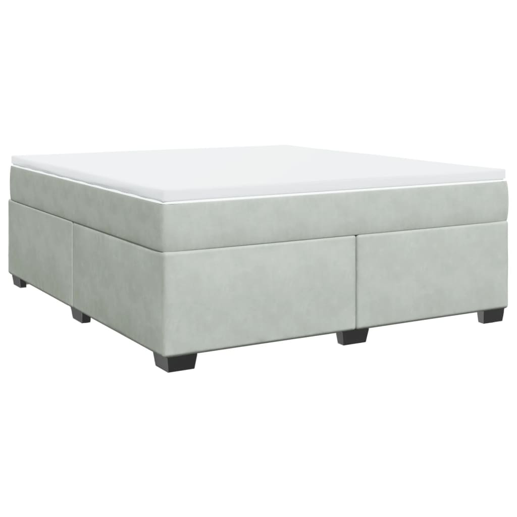 Sommier à lattes de lit et matelas Gris clair 180x200cm Velours - XIOS