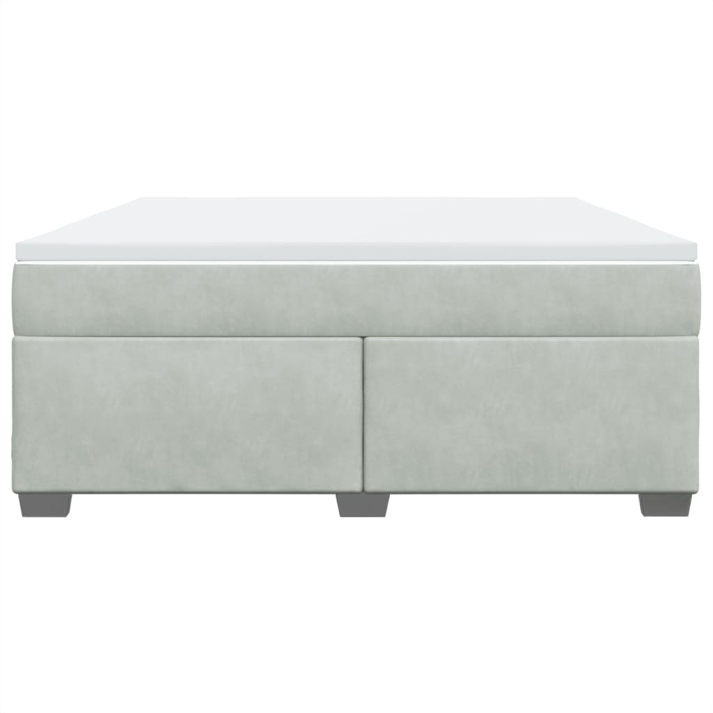 Sommier à lattes de lit et matelas Gris clair 180x200cm Velours - XIOS