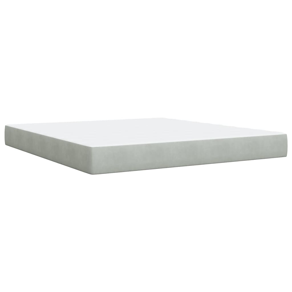 Sommier à lattes de lit et matelas Gris clair 180x200cm Velours - XIOS