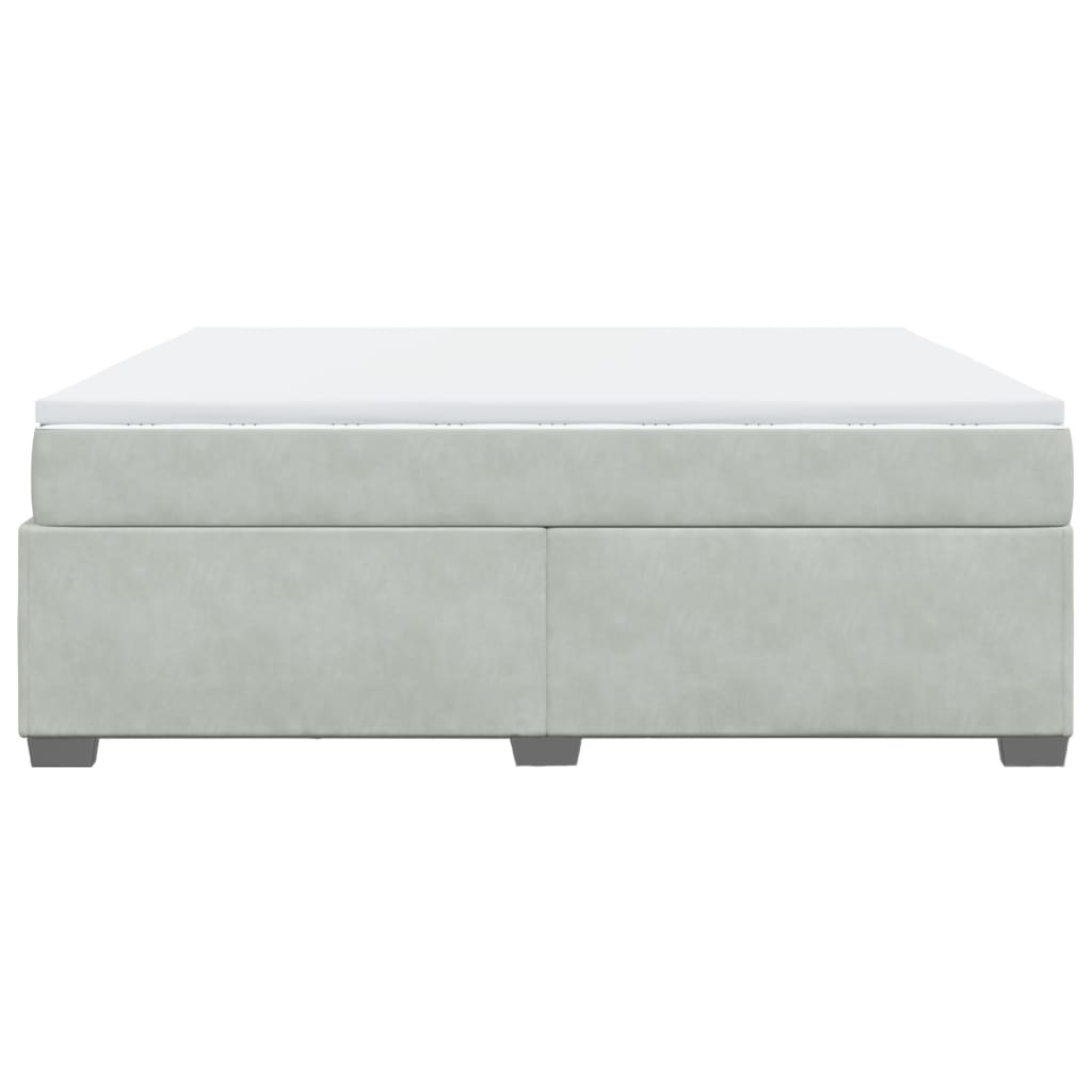 Sommier à lattes de lit et matelas Gris clair 180x200cm Velours - XIOS