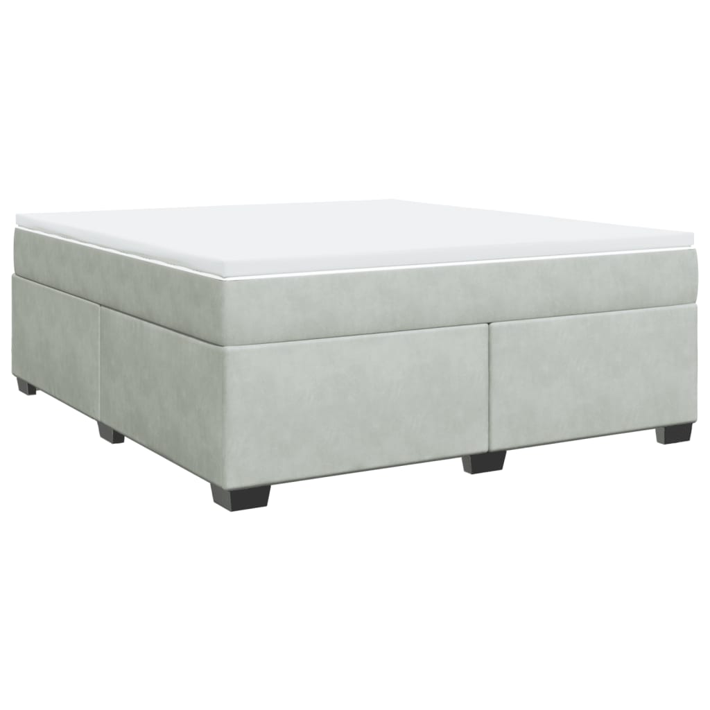 Sommier à lattes de lit et matelas Gris clair 180x200cm Velours - XIOS