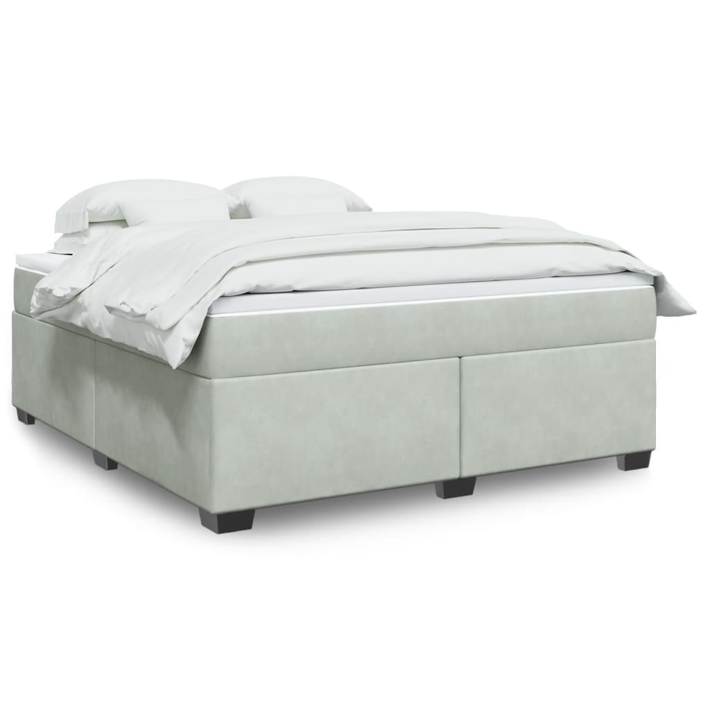 Sommier à lattes de lit et matelas Gris clair 180x200cm Velours - XIOS