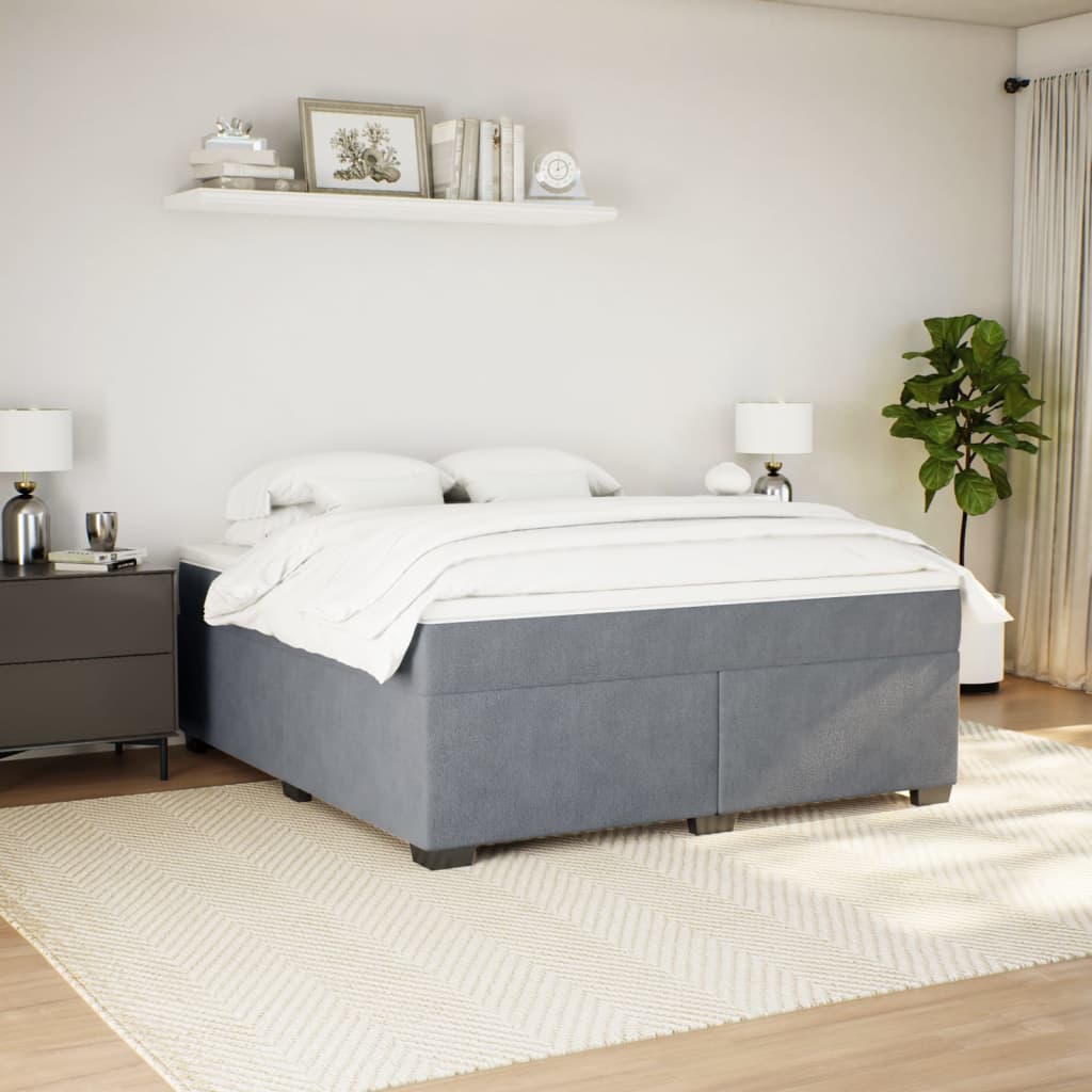 Sommier à lattes de lit et matelas Gris foncé 180x200cm Velours - XIOS