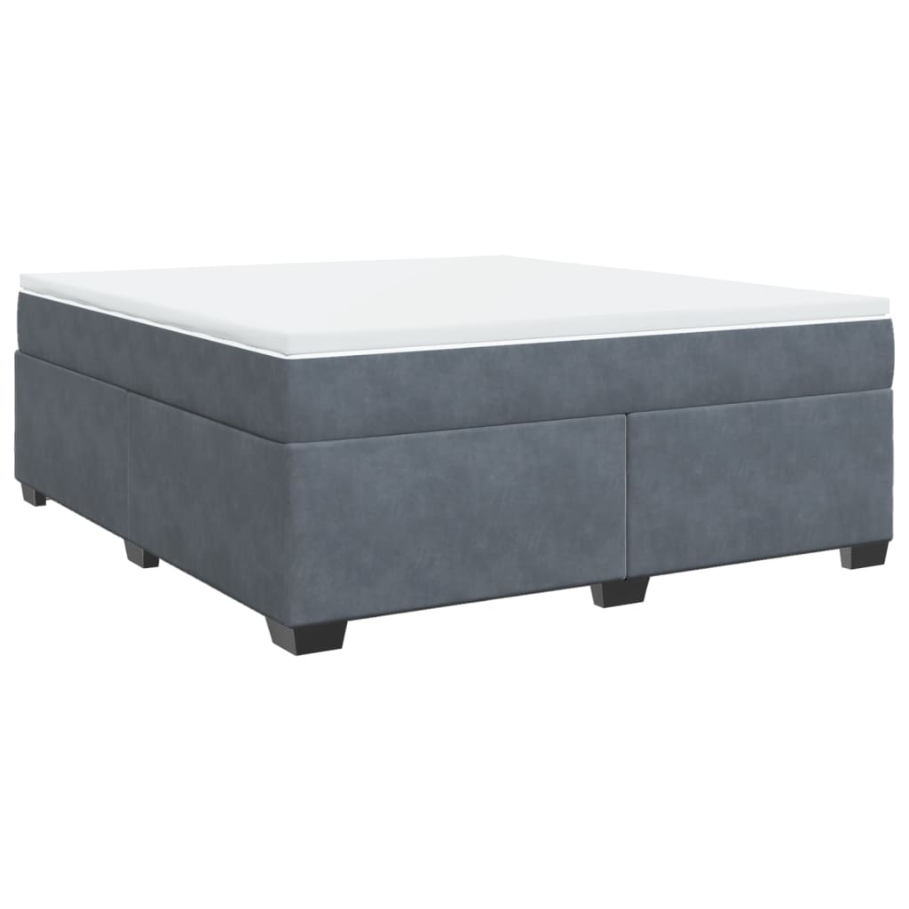 Sommier à lattes de lit et matelas Gris foncé 180x200cm Velours - XIOS