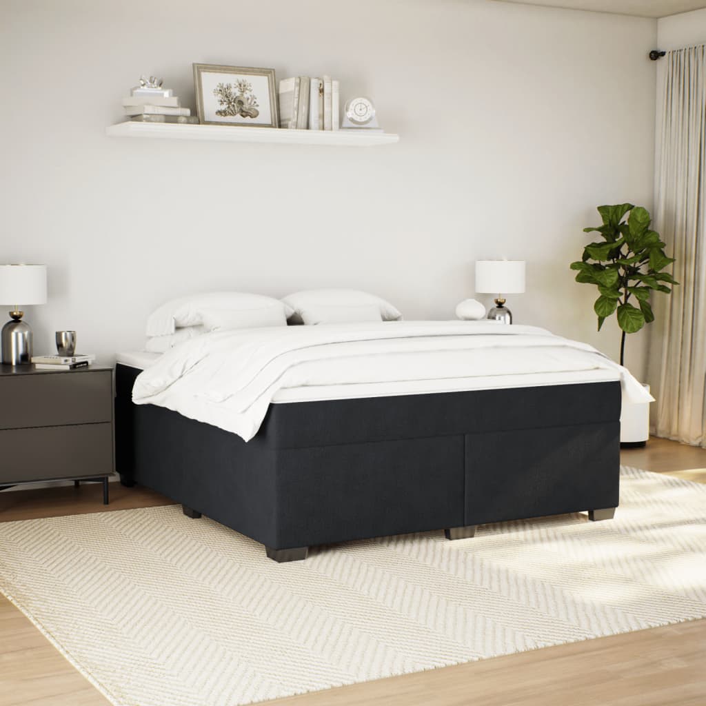 Sommier à lattes de lit avec matelas Noir 180x200 cm Velours - XIOS