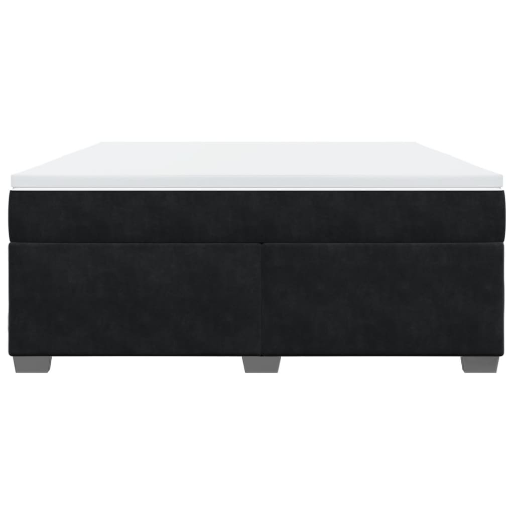 Sommier à lattes de lit avec matelas Noir 180x200 cm Velours - XIOS