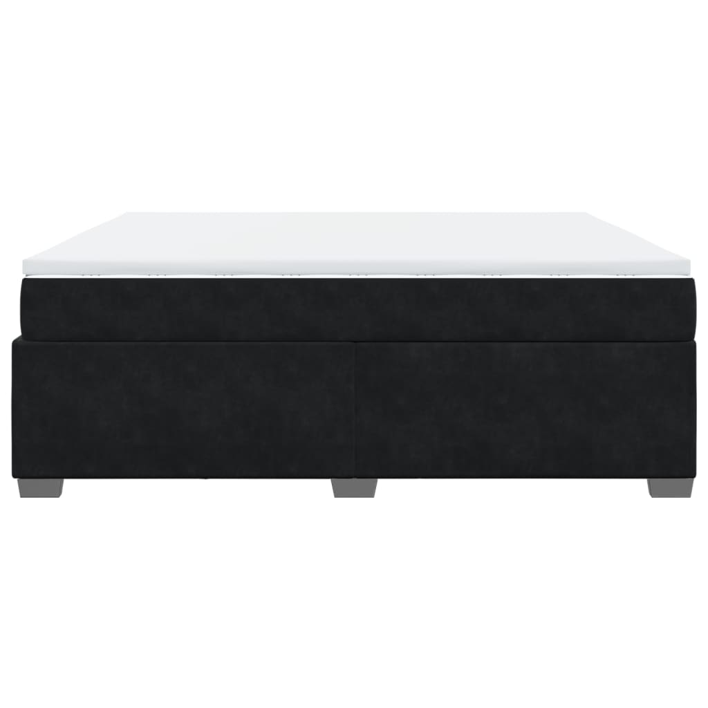 Sommier à lattes de lit avec matelas Noir 180x200 cm Velours - XIOS