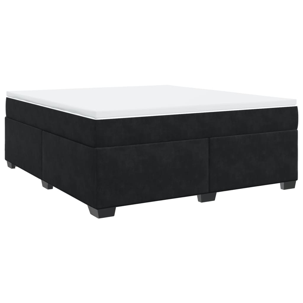 Sommier à lattes de lit avec matelas Noir 180x200 cm Velours - XIOS