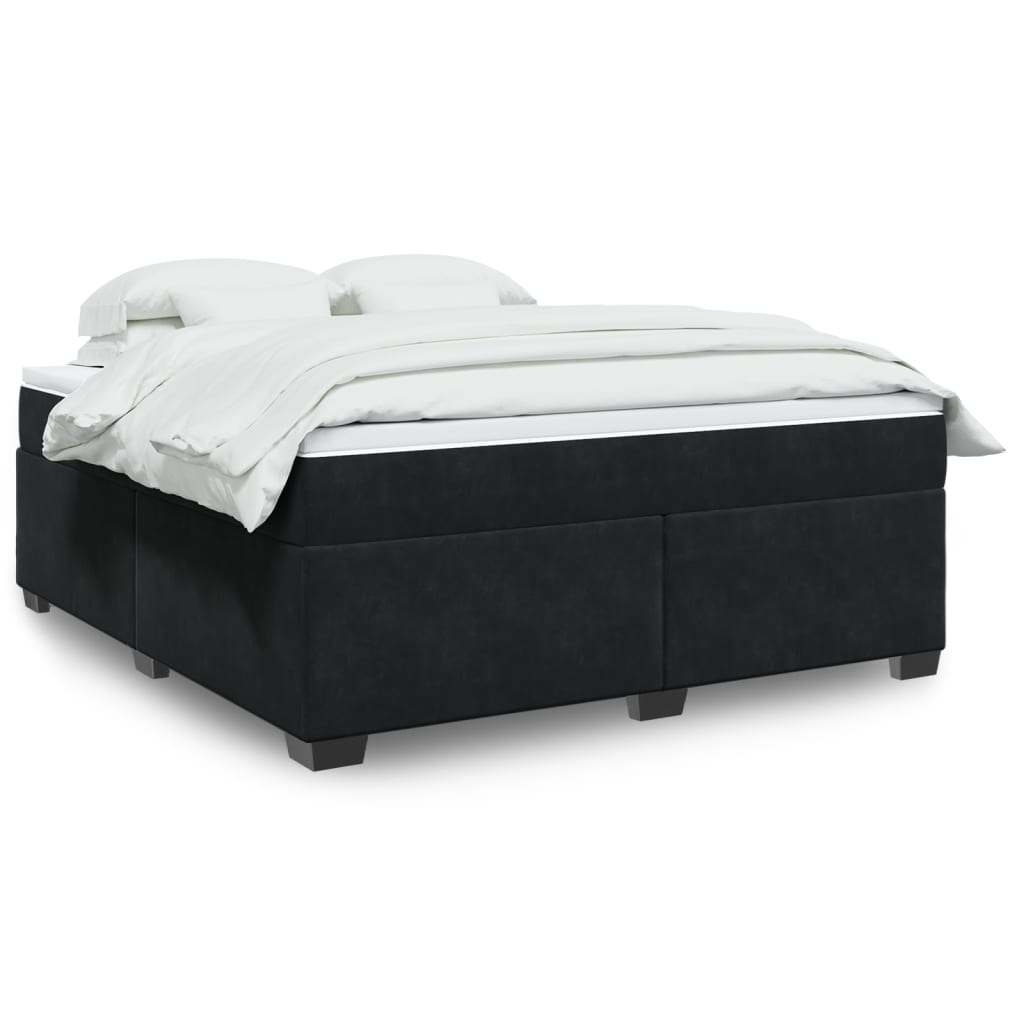 Sommier à lattes de lit avec matelas Noir 180x200 cm Velours - XIOS