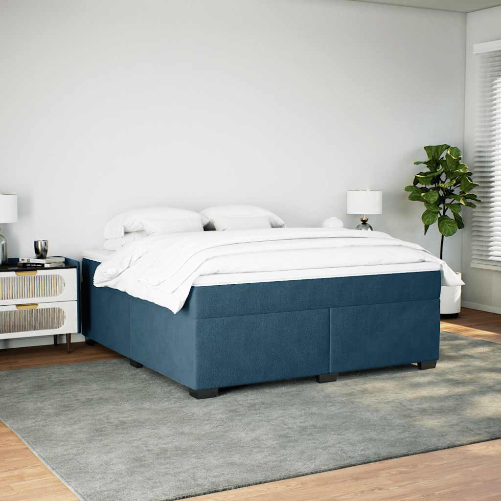 Sommier à lattes de lit et matelas Bleu foncé 180x200cm Velours - XIOS