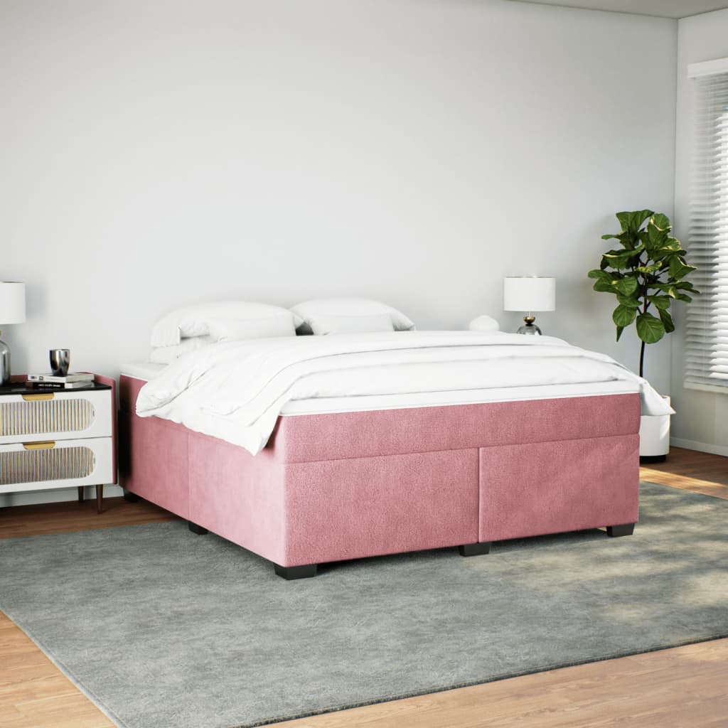 Sommier à lattes de lit avec matelas Rose 180x200 cm Velours - XIOS