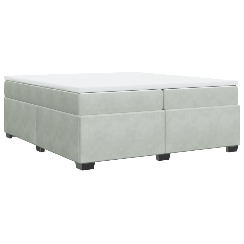 Sommier à lattes de lit et matelas Gris clair 200x200cm Velours - XIOS