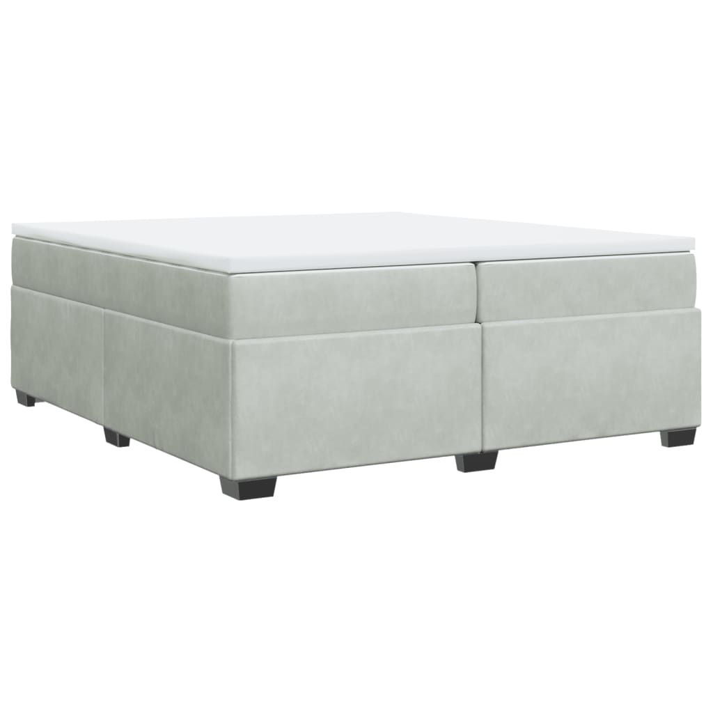 Sommier à lattes de lit et matelas Gris clair 200x200cm Velours - XIOS