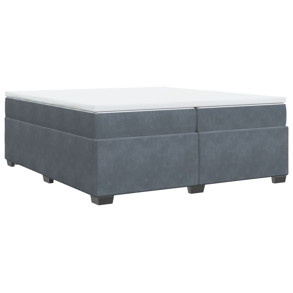 Sommier à lattes de lit et matelas Gris foncé 200x200cm Velours - XIOS