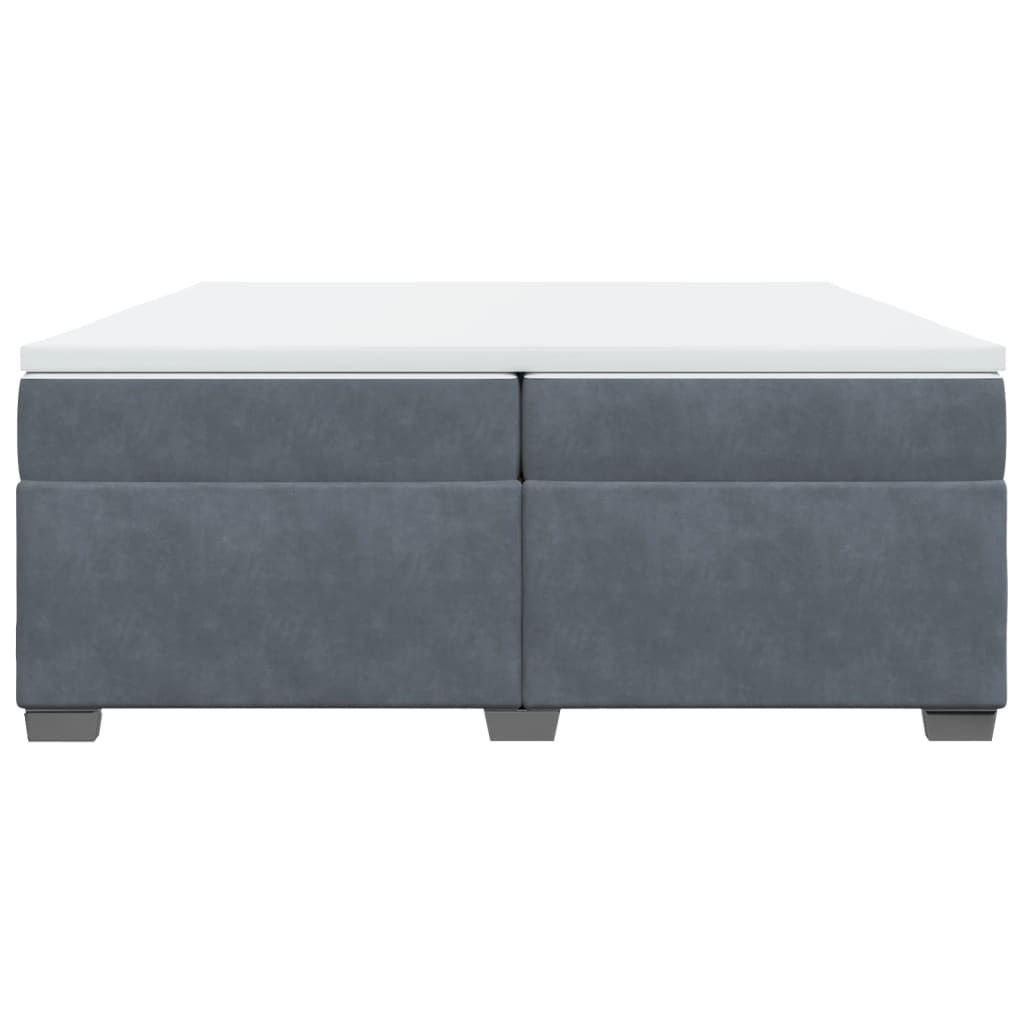 Sommier à lattes de lit et matelas Gris foncé 200x200cm Velours