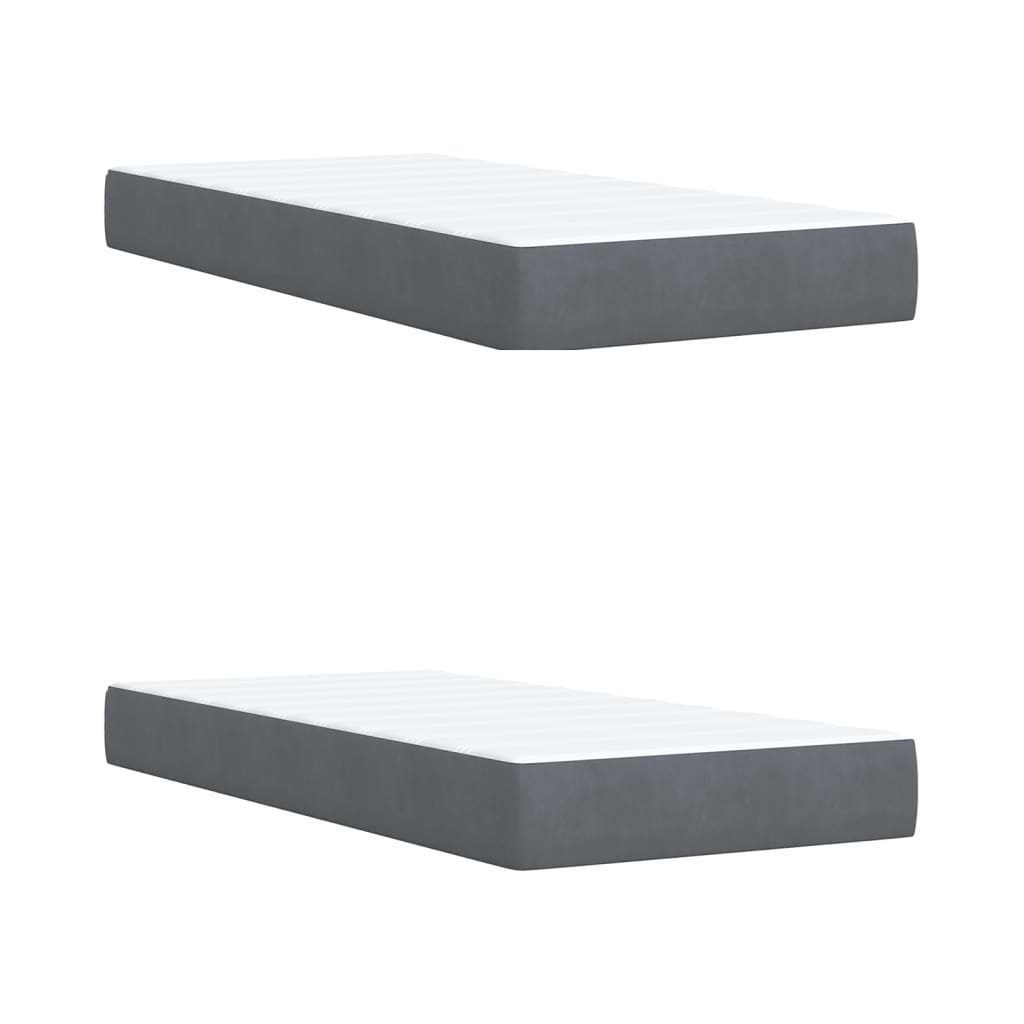 Sommier à lattes de lit et matelas Gris foncé 200x200cm Velours - XIOS