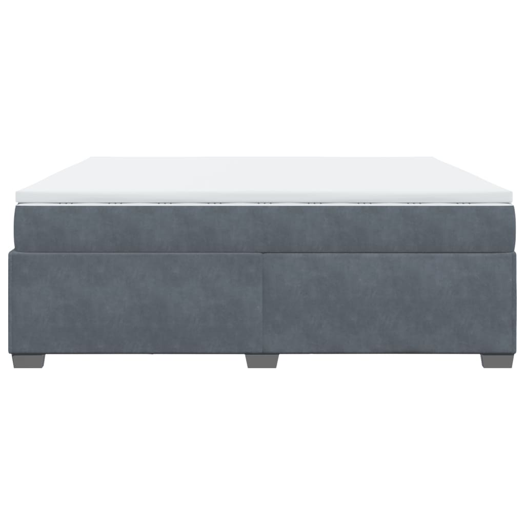 Sommier à lattes de lit et matelas Gris foncé 200x200cm Velours - XIOS
