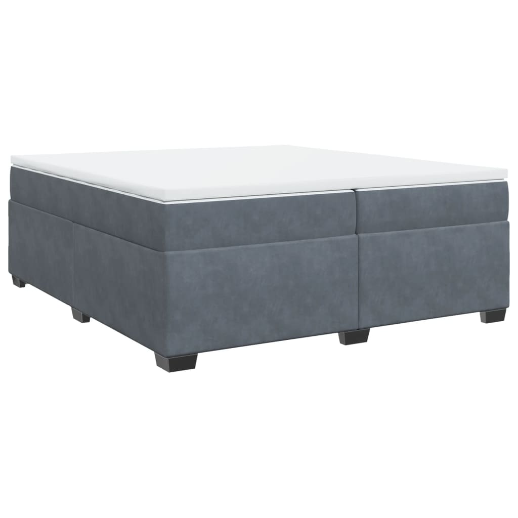 Sommier à lattes de lit et matelas Gris foncé 200x200cm Velours - XIOS