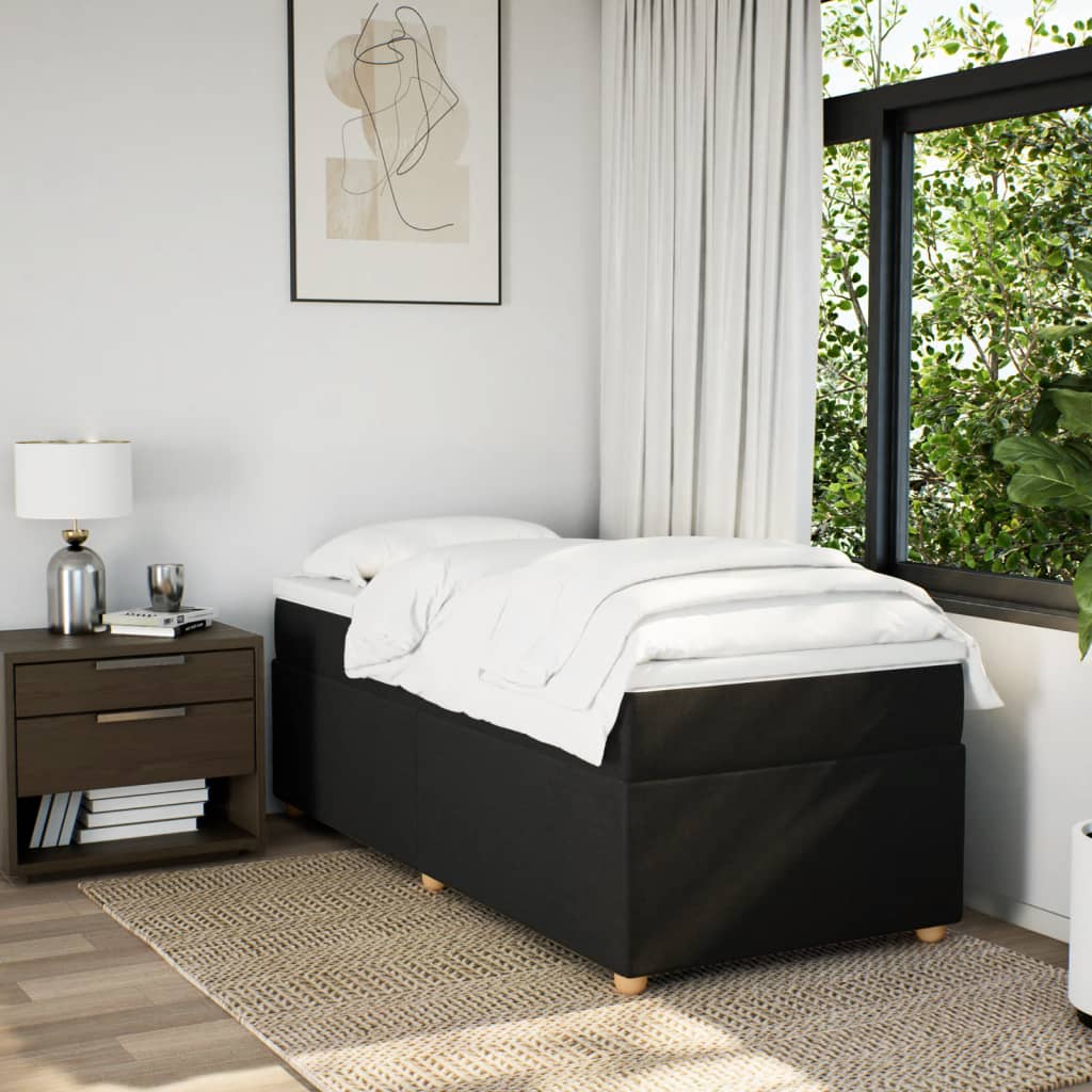 Sommier à lattes de lit et matelas Noir 80x200 cm Tissu - XIOS