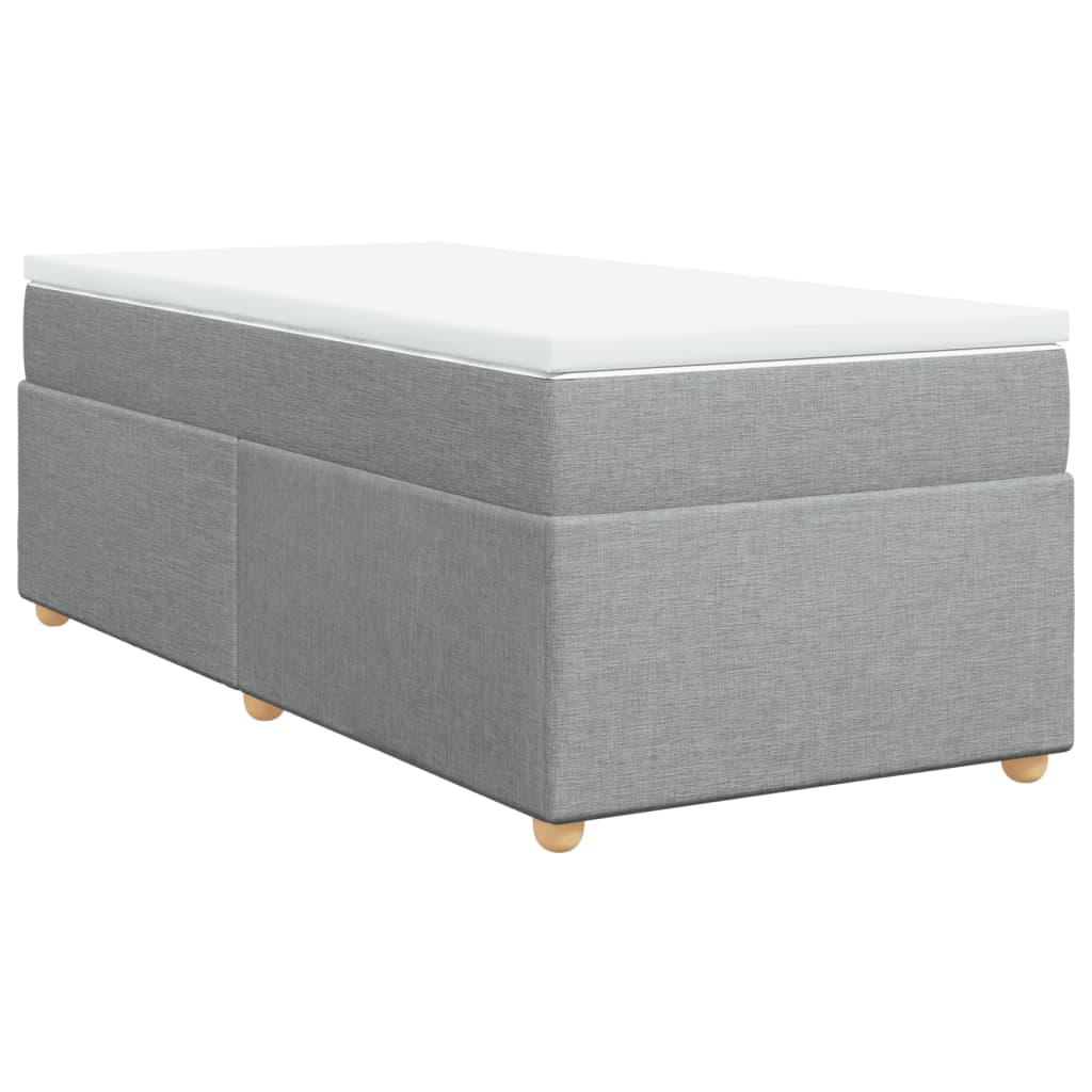 Sommier à lattes de lit et matelas Gris clair 90x190 cm Tissu - XIOS