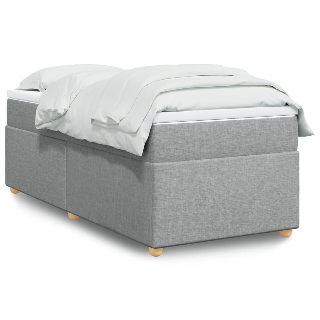 Sommier à lattes de lit et matelas Gris clair 90x190 cm Tissu - XIOS