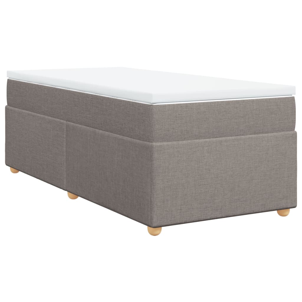 Sommier à lattes de lit avec matelas Taupe 90x190 cm Tissu - XIOS
