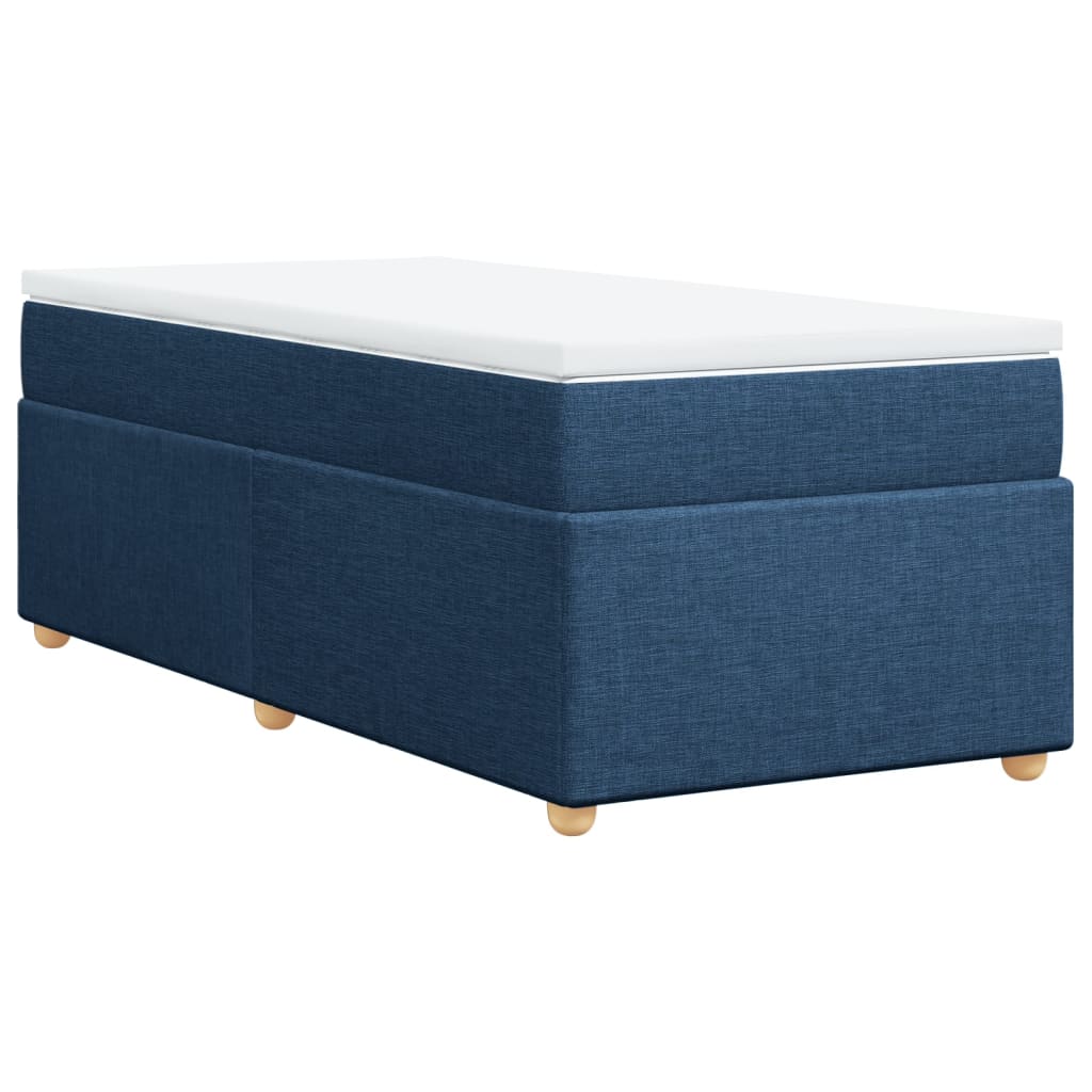 Sommier à lattes de lit avec matelas Bleu 90x190 cm Tissu - XIOS