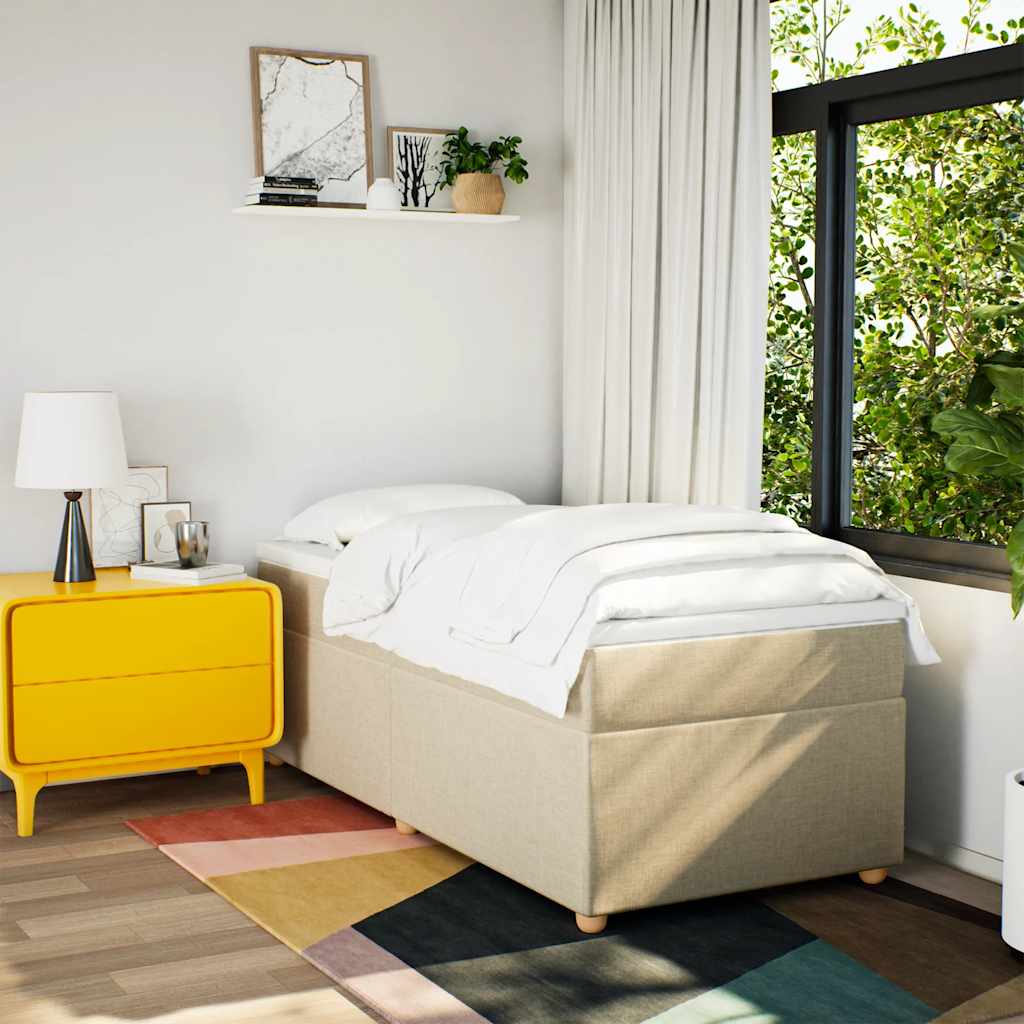 Sommier à lattes de lit avec matelas Crème 100x200 cm Tissu - XIOS