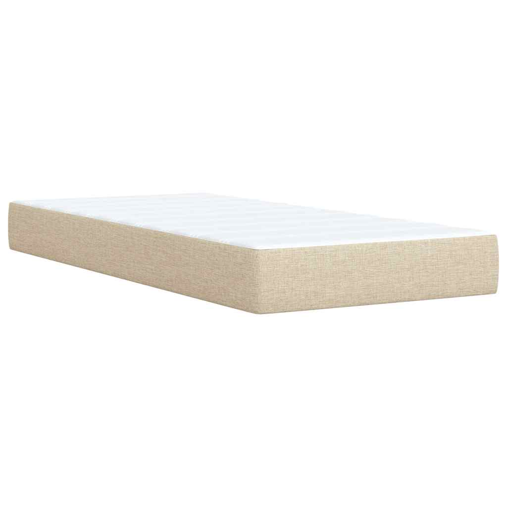 Sommier à lattes de lit avec matelas Crème 100x200 cm Tissu - XIOS