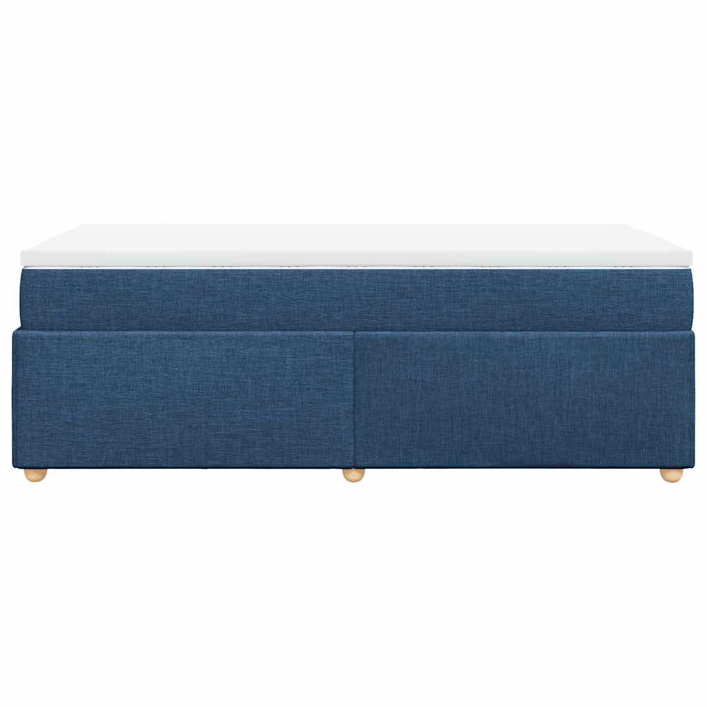Sommier à lattes de lit avec matelas Bleu 100x200 cm Tissu - XIOS