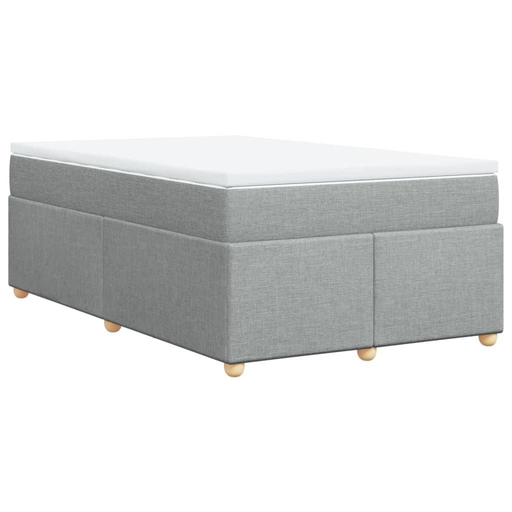 Sommier à lattes de lit et matelas gris clair 120x190 cm tissu - XIOS