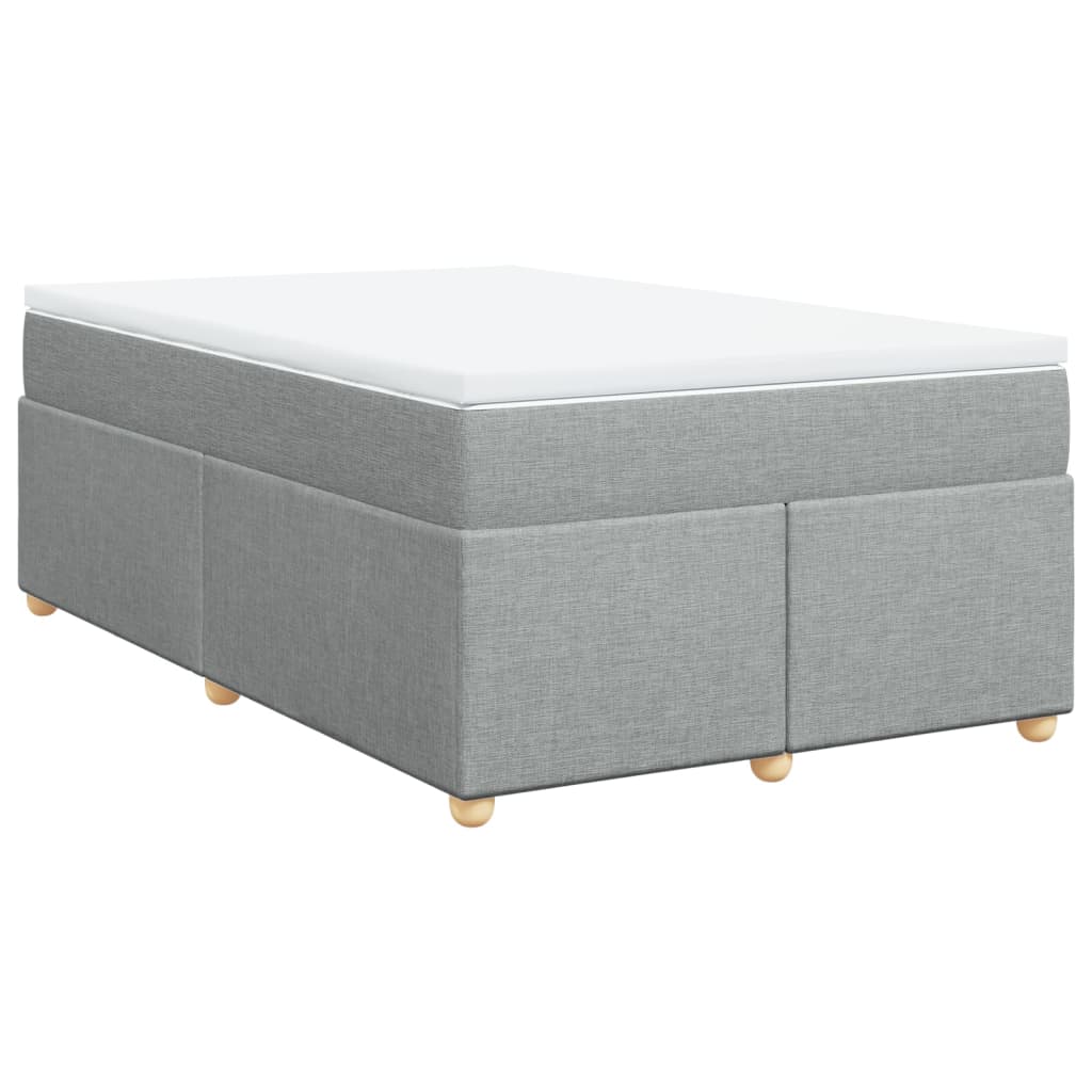 Sommier à lattes de lit et matelas gris clair 120x190 cm tissu - XIOS