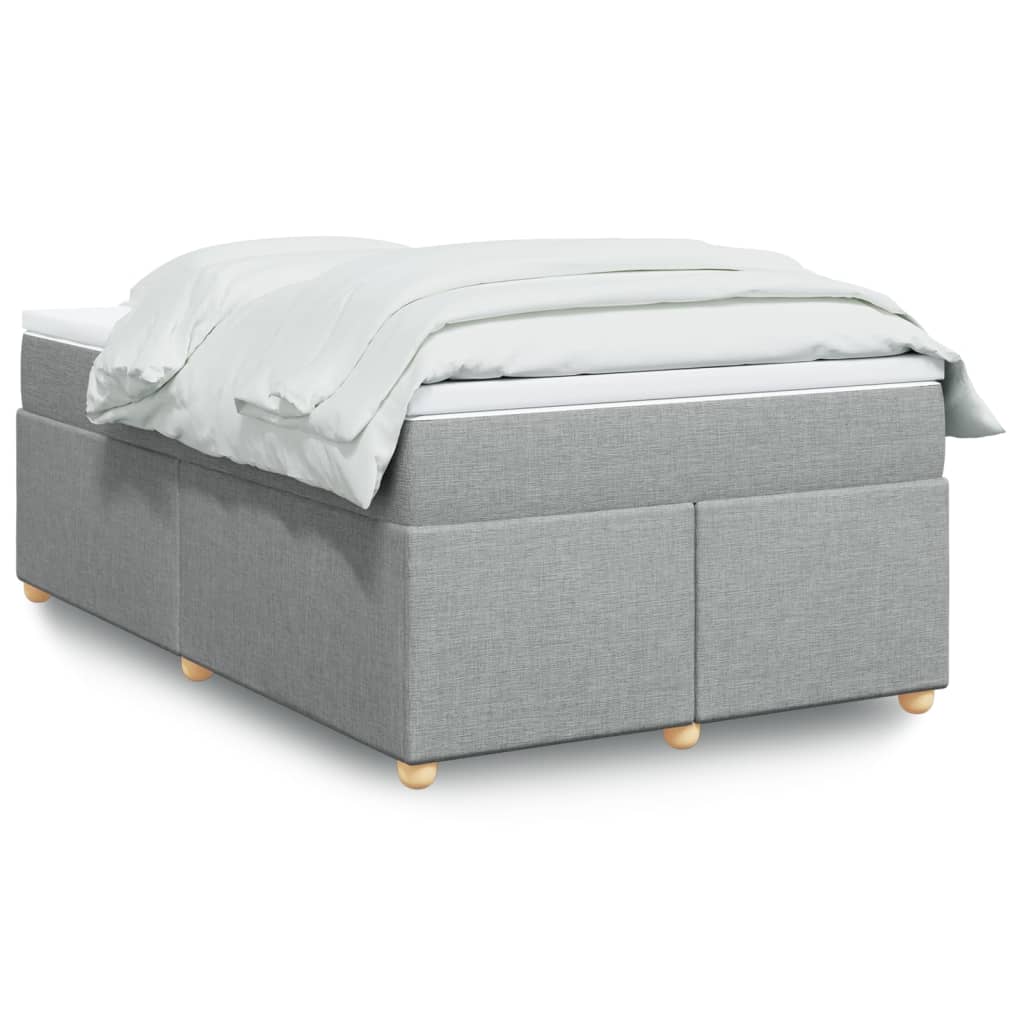 Sommier à lattes de lit et matelas gris clair 120x190 cm tissu - XIOS