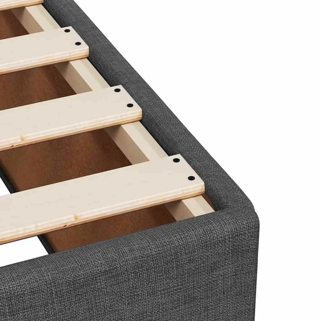 Sommier à lattes de lit avec matelas gris foncé 120x190cm tissu - XIOS
