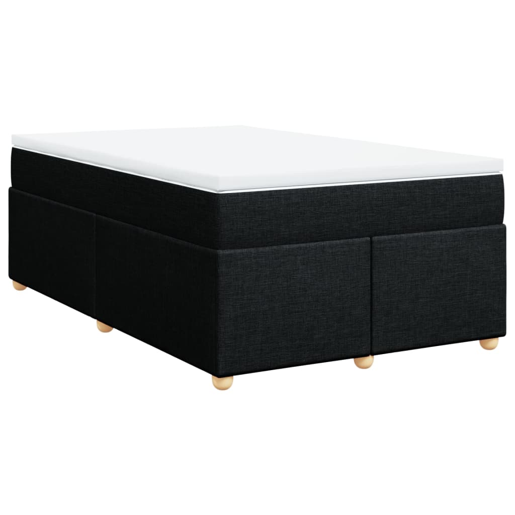 Sommier à lattes de lit avec matelas noir 120x190 cm tissu - XIOS