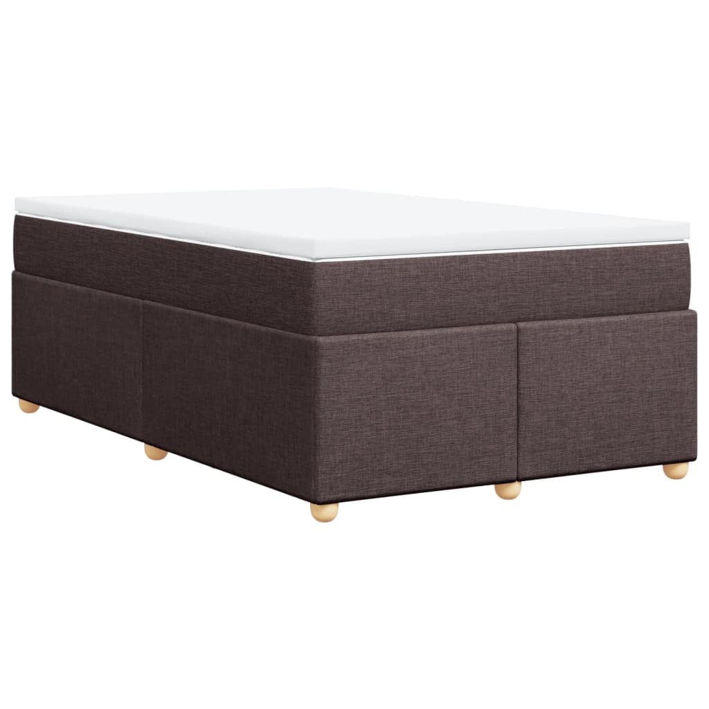 Sommier à lattes de lit et matelas marron foncé 120x190cm tissu - XIOS