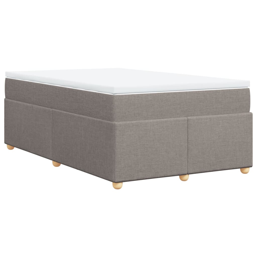 Sommier à lattes de lit avec matelas taupe 120x190 cm tissu - XIOS