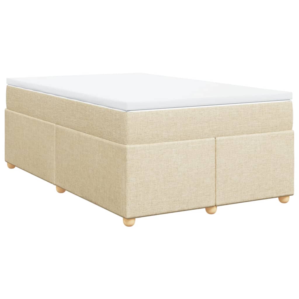 Sommier à lattes de lit avec matelas crème 120x190 cm tissu - XIOS