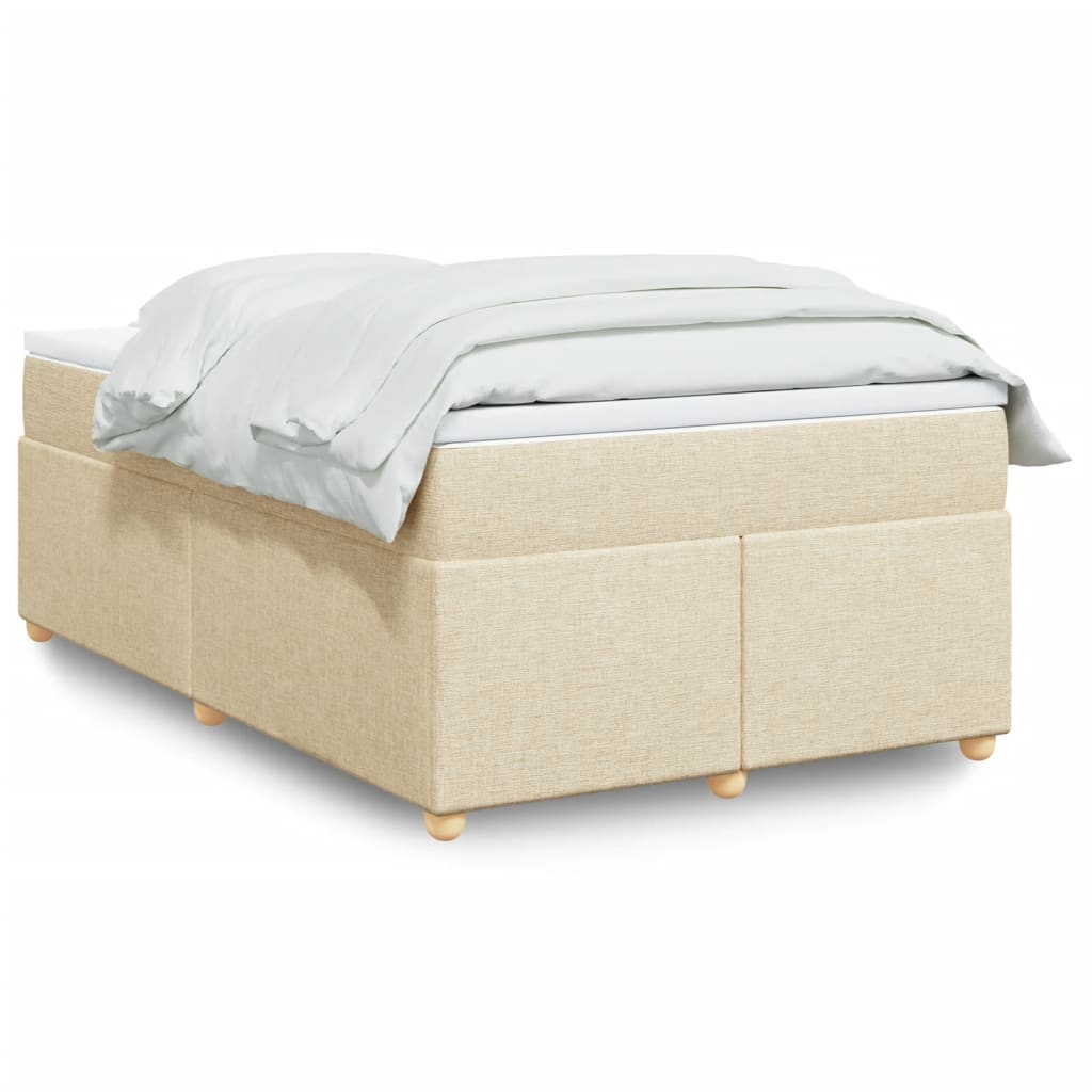 Sommier à lattes de lit avec matelas crème 120x190 cm tissu - XIOS