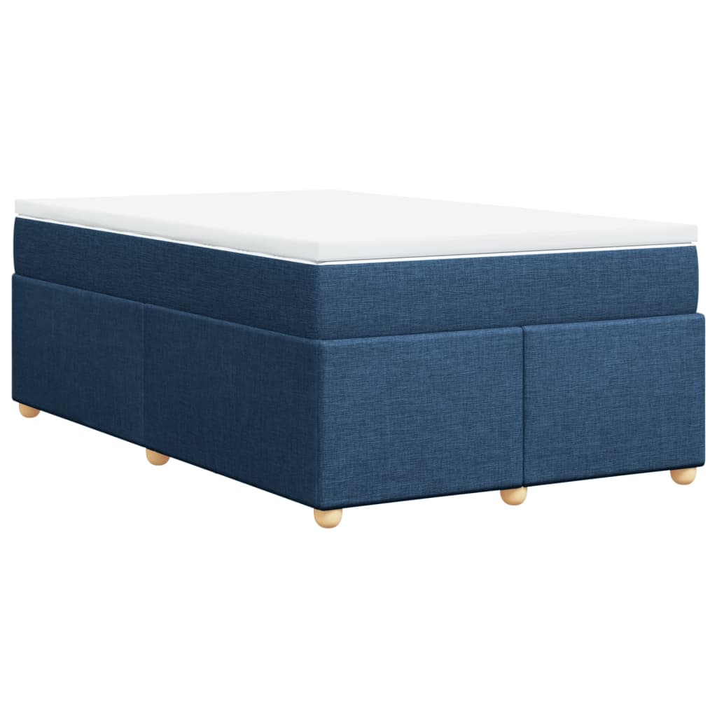 Sommier à lattes de lit avec matelas bleu 120x190 cm tissu - XIOS