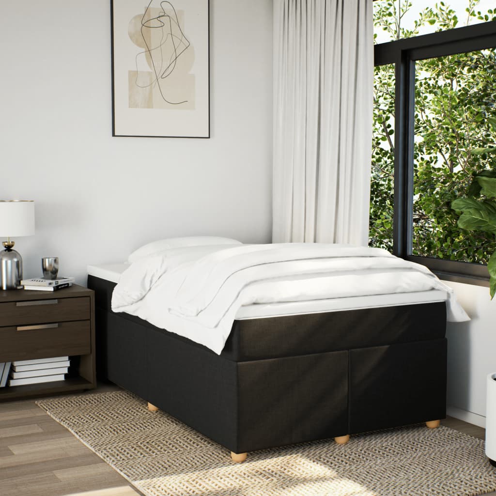 Sommier à lattes de lit avec matelas Noir 120x200 cm Tissu - XIOS