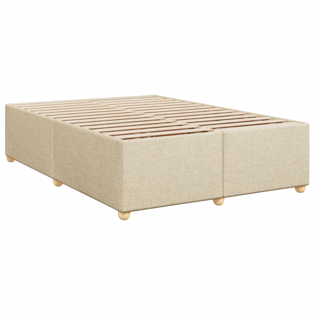 Sommier à lattes de lit avec matelas Crème 140x190 cm Tissu - XIOS