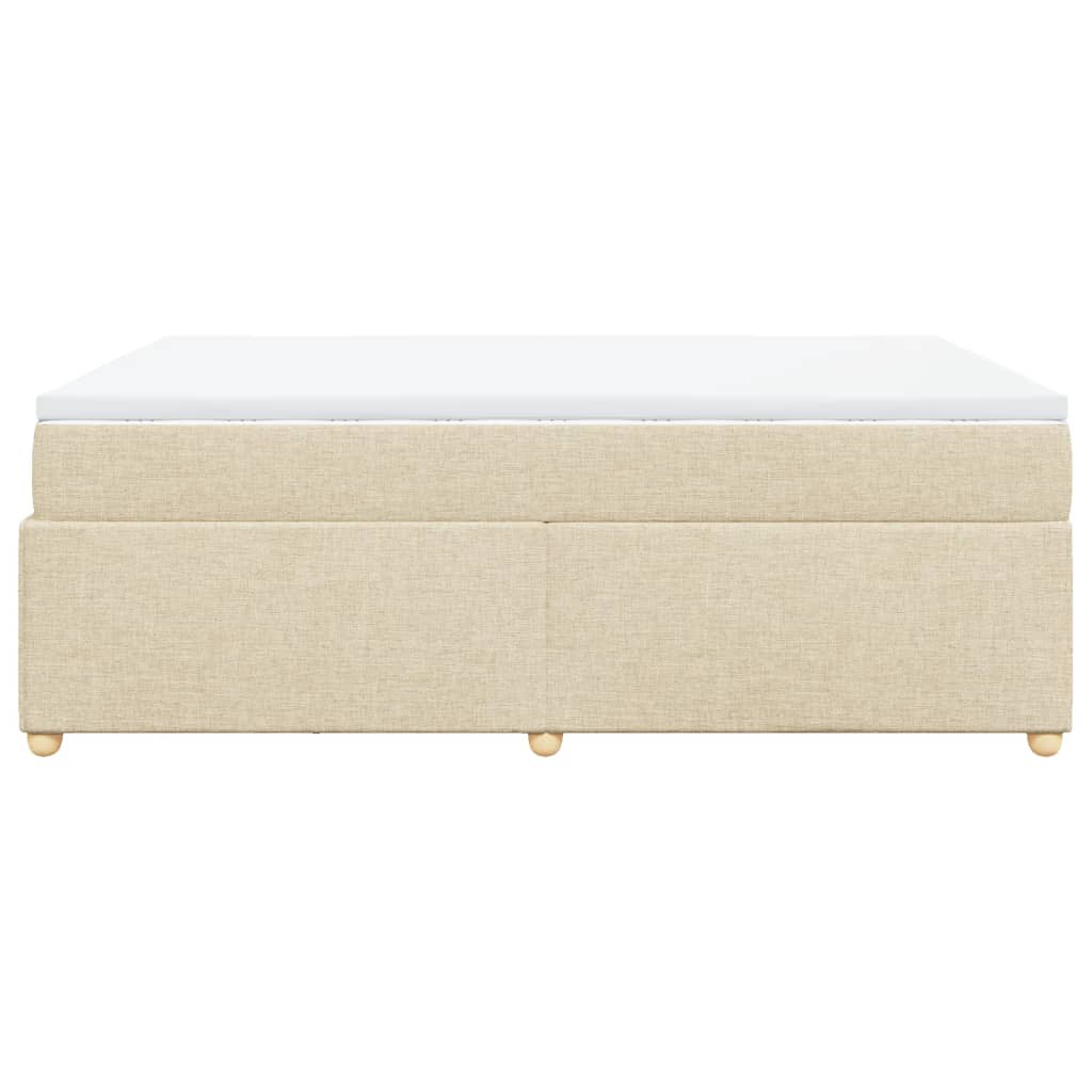 Sommier à lattes de lit avec matelas Crème 140x190 cm Tissu - XIOS