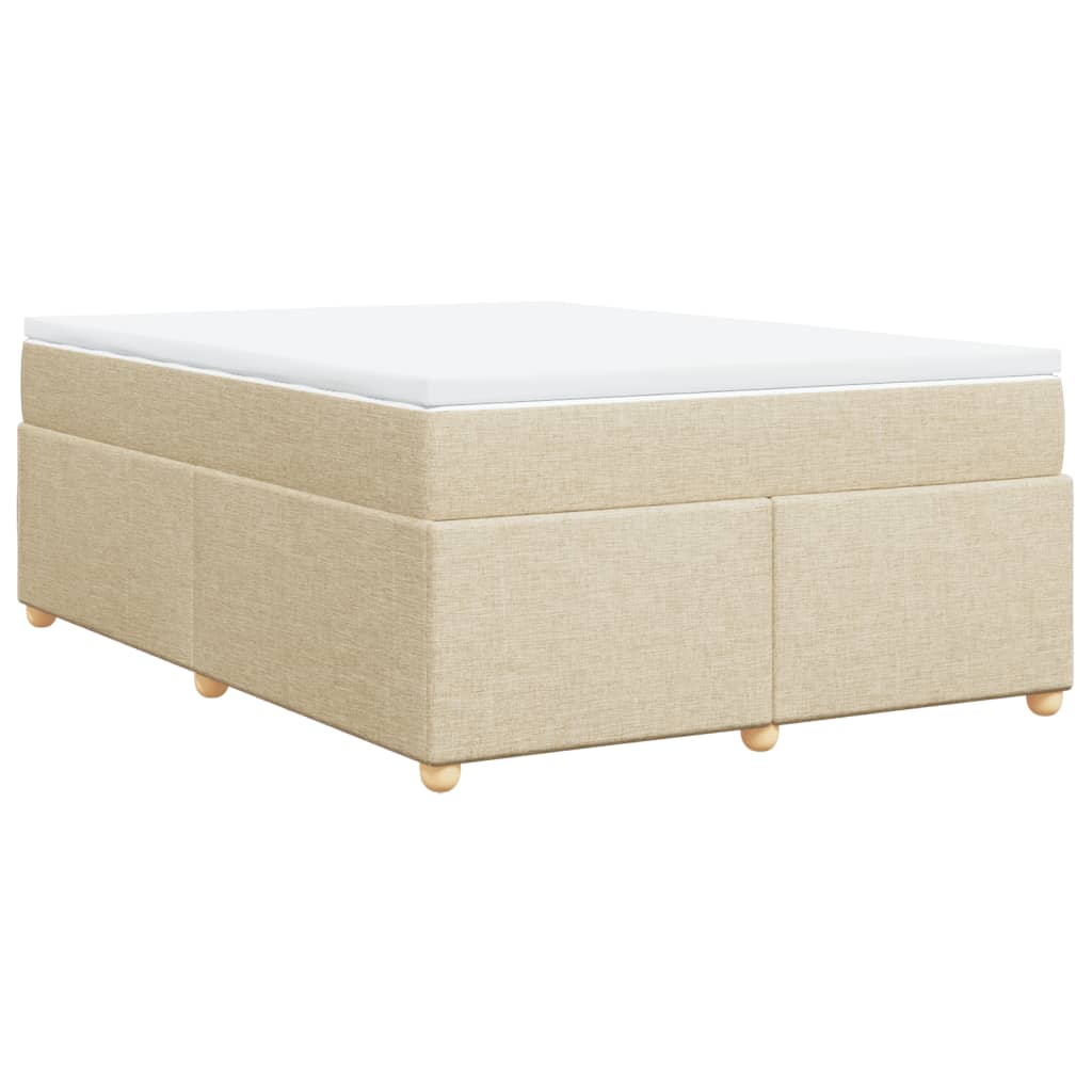 Sommier à lattes de lit avec matelas Crème 140x190 cm Tissu - XIOS