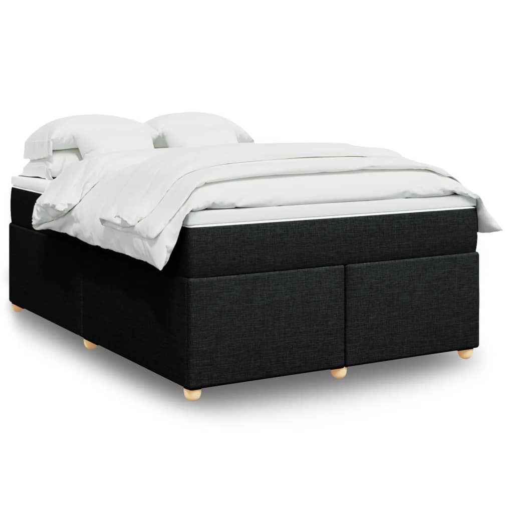 Sommier à lattes de lit avec matelas Noir 140x200 cm Tissu - XIOS