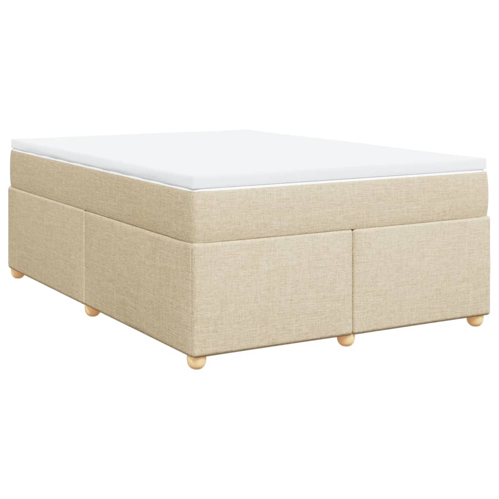 Sommier à lattes de lit avec matelas Crème 140x200 cm Tissu - XIOS