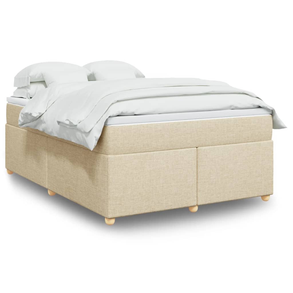 Sommier à lattes de lit avec matelas Crème 140x200 cm Tissu - XIOS
