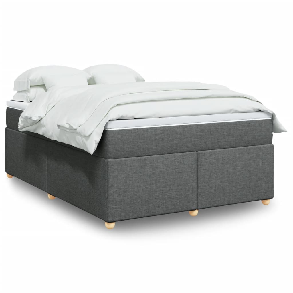 Sommier à lattes de lit avec matelas Gris foncé 160x200cm Tissu - XIOS