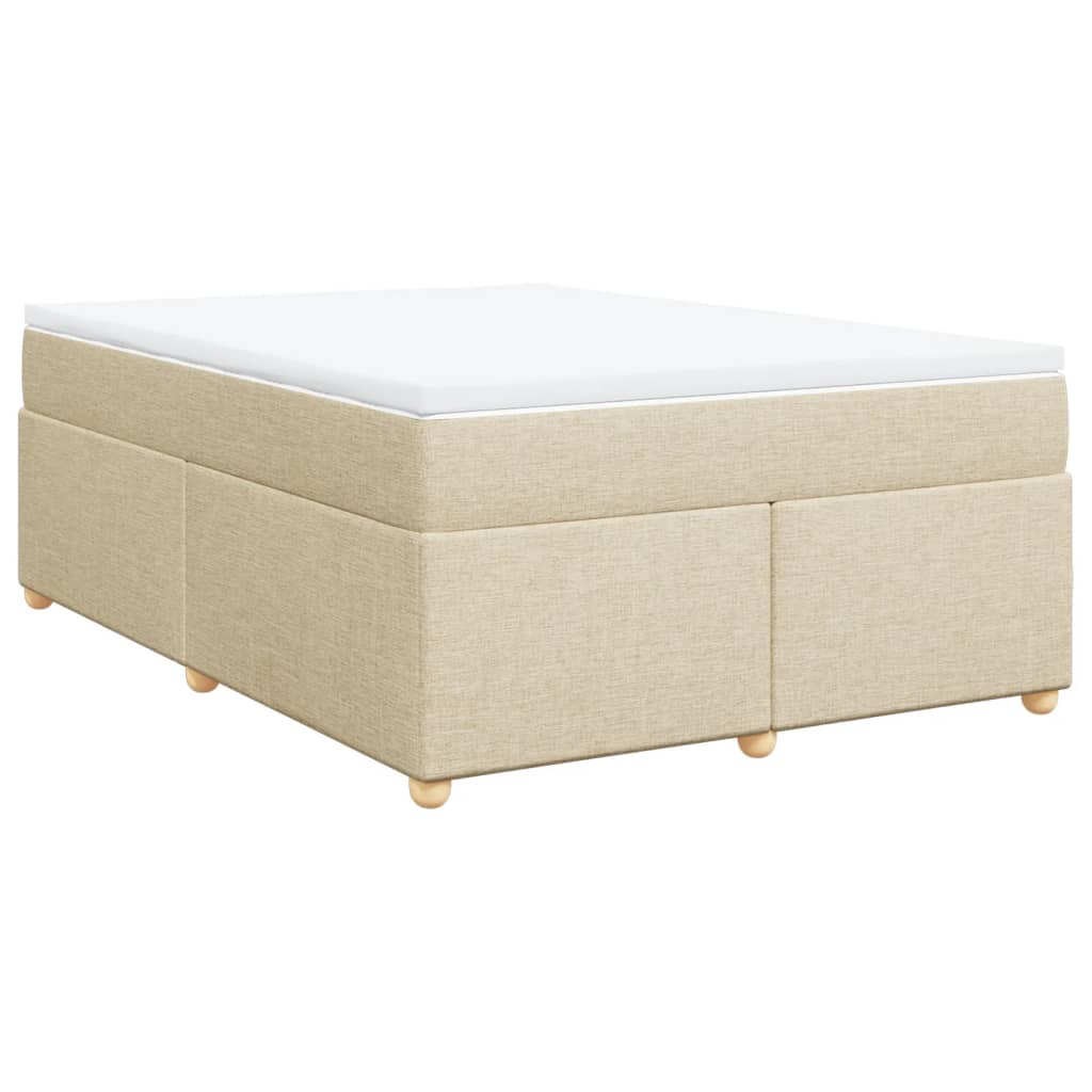 Sommier à lattes de lit avec matelas Crème 160x200 cm Tissu - XIOS